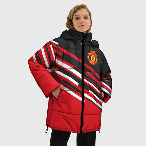 Женская зимняя куртка Man UTD FC: Sport Line 2018 / 3D-Черный – фото 3