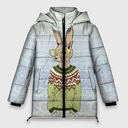 Куртка зимняя женская Кролик хипстер, цвет: 3D-черный