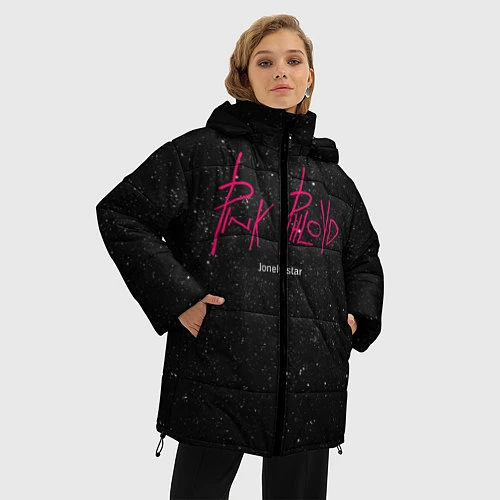 Женская зимняя куртка Pink Phloyd: Lonely star / 3D-Черный – фото 3