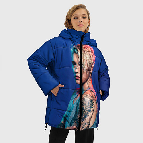 Женская зимняя куртка Джастин Бибер / 3D-Черный – фото 3