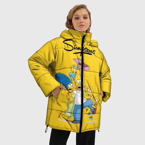 Женская зимняя куртка Simpsons Family / 3D-Черный – фото 3