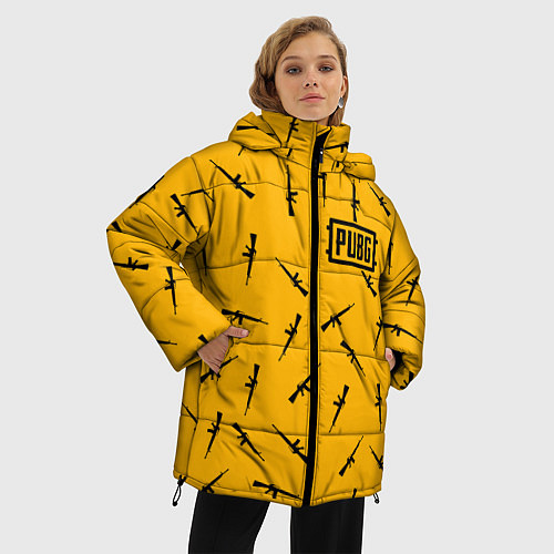 Женская зимняя куртка PUBG: Yellow Weapon / 3D-Черный – фото 3