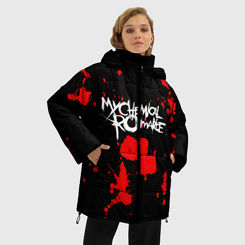 Женская зимняя куртка My Chemical Romance / 3D-Красный – фото 3