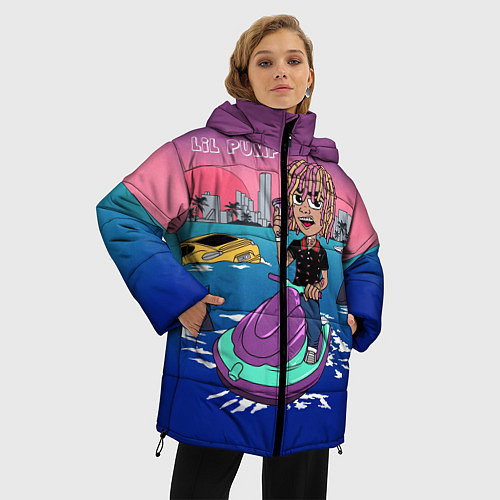 Женская зимняя куртка Lil Pump on the water / 3D-Черный – фото 3