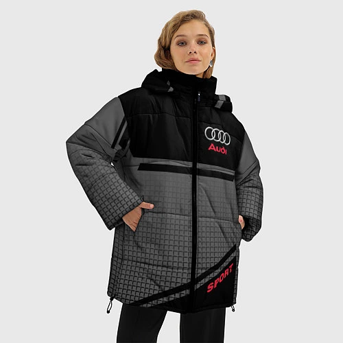 Женская зимняя куртка Audi: Crey & Black / 3D-Черный – фото 3