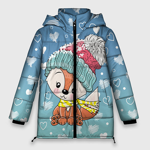 Женская зимняя куртка Зимняя лисичка / 3D-Красный – фото 1