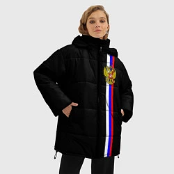 Куртка зимняя женская Лента с гербом России, цвет: 3D-красный — фото 2