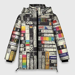 Куртка зимняя женская VHS-кассеты, цвет: 3D-черный