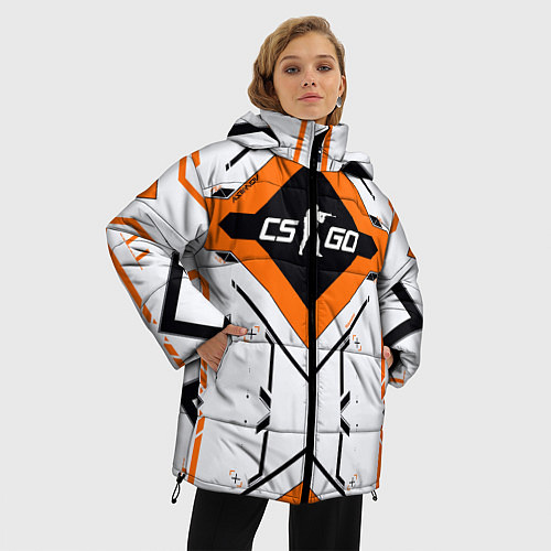 Женская зимняя куртка CS:GO Techno Asiimov / 3D-Черный – фото 3