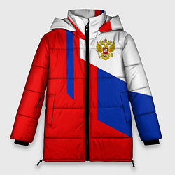 Куртка зимняя женская Russia: Geometry Tricolor, цвет: 3D-черный