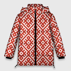 Куртка зимняя женская Обережная вышивка, цвет: 3D-черный