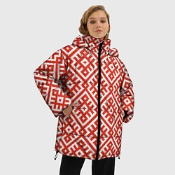 Куртка зимняя женская Обережная вышивка, цвет: 3D-черный — фото 2