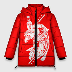 Куртка зимняя женская Спартанский гладиатор, цвет: 3D-черный