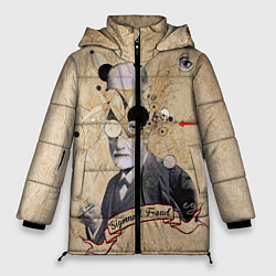 Куртка зимняя женская Зигмунд Фрейд, цвет: 3D-черный
