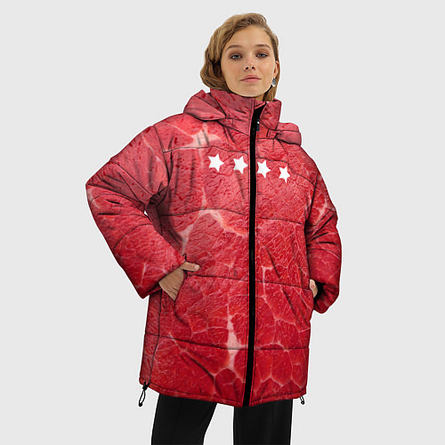 Женская зимняя куртка Мясо 100% / 3D-Черный – фото 3