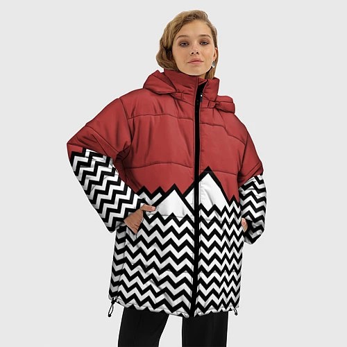 Женская зимняя куртка Горы Твин Пикс / 3D-Светло-серый – фото 3