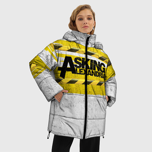 Женская зимняя куртка Asking Alexandria: Danger / 3D-Черный – фото 3