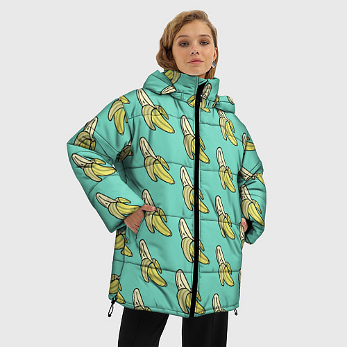 Женская зимняя куртка Любитель бананов / 3D-Черный – фото 3