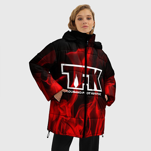 Женская зимняя куртка Thousand Foot Krutch: Red Flame / 3D-Светло-серый – фото 3