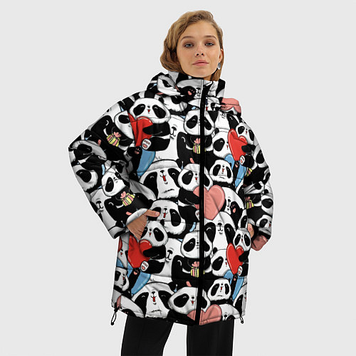 Женская зимняя куртка Funny Pandas / 3D-Черный – фото 3
