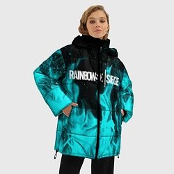 Куртка зимняя женская R6S: Turquoise Flame, цвет: 3D-черный — фото 2