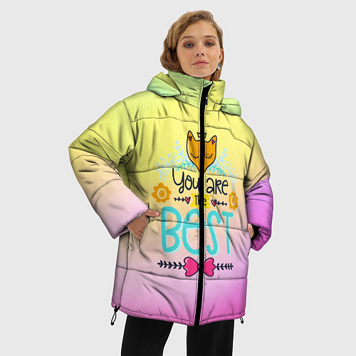 Женская зимняя куртка You are the best / 3D-Черный – фото 3