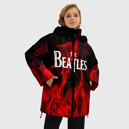 Женская зимняя куртка The Beatles: Red Flame / 3D-Светло-серый – фото 3