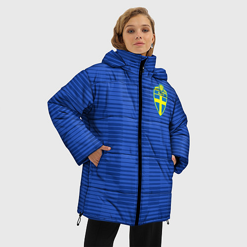 Женская зимняя куртка Сборная Швеции: Гостевая ЧМ-2018 / 3D-Черный – фото 3