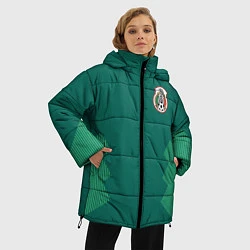 Куртка зимняя женская Сборная Мексики: Домашняя ЧМ-2018, цвет: 3D-светло-серый — фото 2