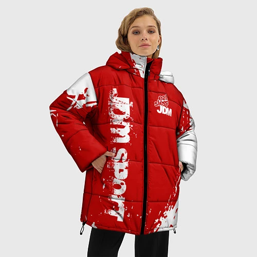 Женская зимняя куртка Eat Sleep JDM: Red Style / 3D-Черный – фото 3