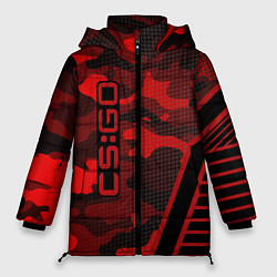Куртка зимняя женская CS:GO Red Camo, цвет: 3D-черный