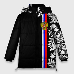 Куртка зимняя женская Россия: цветочная коллекция, цвет: 3D-красный