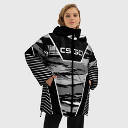 Куртка зимняя женская CS:GO Grey Camo, цвет: 3D-черный — фото 2