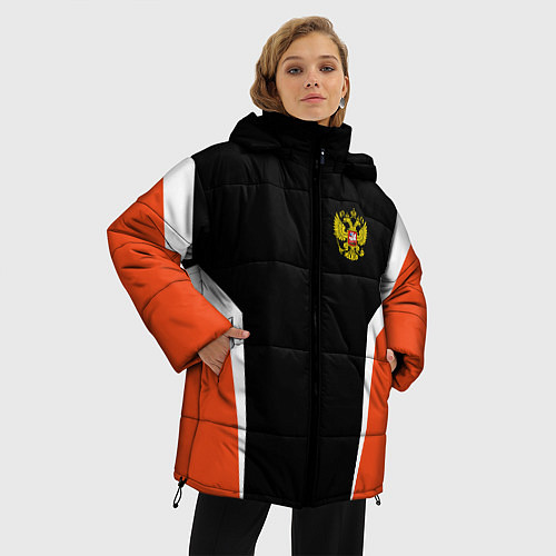 Женская зимняя куртка Russia: Orange Sport / 3D-Черный – фото 3