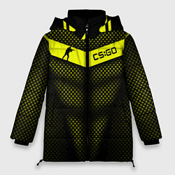 Куртка зимняя женская CS:GO Yellow Carbon, цвет: 3D-светло-серый