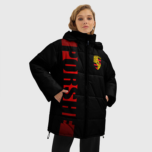 Женская зимняя куртка Porsche: Red Line / 3D-Черный – фото 3
