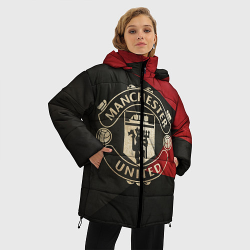 Женская зимняя куртка FC Man United: Old Style / 3D-Черный – фото 3