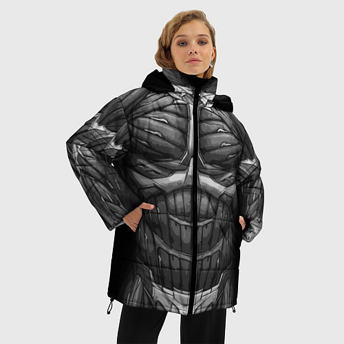 Женская зимняя куртка Экзоскелет / 3D-Черный – фото 3