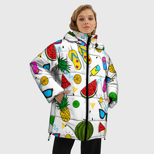 Женская зимняя куртка Летний стиль / 3D-Черный – фото 3