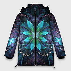 Куртка зимняя женская Астральная мандала, цвет: 3D-черный