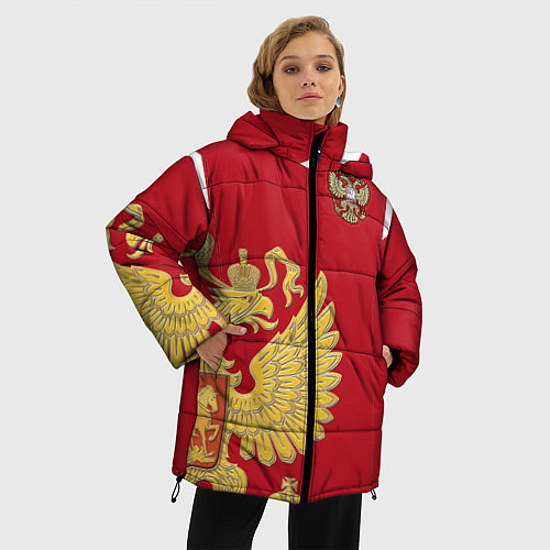 Женская зимняя куртка Сборная России: эксклюзив / 3D-Черный – фото 3