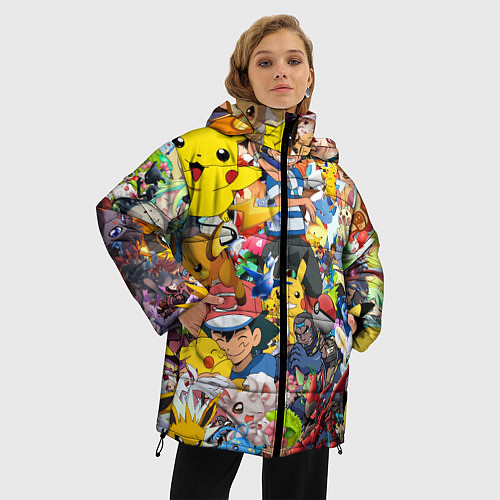 Женская зимняя куртка Pokemon Bombing / 3D-Черный – фото 3