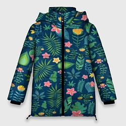 Куртка зимняя женская Тропический лес, цвет: 3D-черный