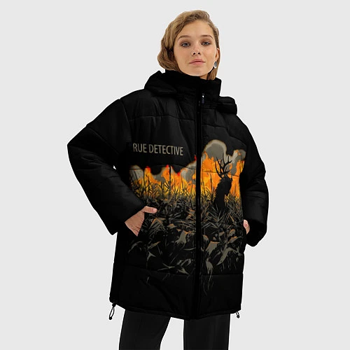 Женская зимняя куртка True Detective: Fire / 3D-Черный – фото 3