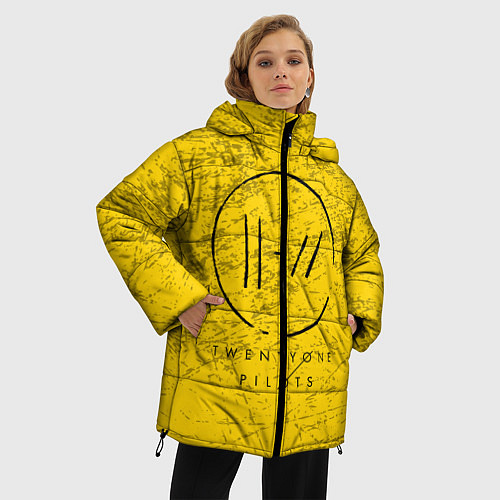 Женская зимняя куртка 21 Pilots: Yellow Grunge / 3D-Черный – фото 3