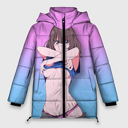 Куртка зимняя женская Ahegao Girl, цвет: 3D-светло-серый