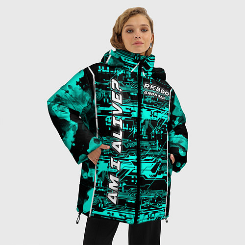 Женская зимняя куртка Detroit: RK800 AM I ALIVE? / 3D-Черный – фото 3