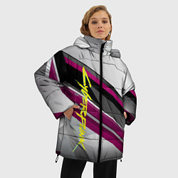Куртка зимняя женская Cyberpunk 2077: Violet Style, цвет: 3D-черный — фото 2