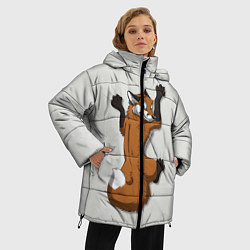 Куртка зимняя женская Лис вцепился, цвет: 3D-черный — фото 2