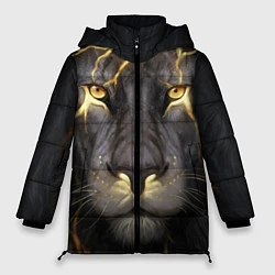 Куртка зимняя женская Лев с молнией, цвет: 3D-черный